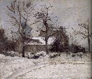 Camille Pissarro snow house Spain oil painting artist